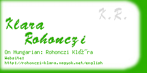 klara rohonczi business card